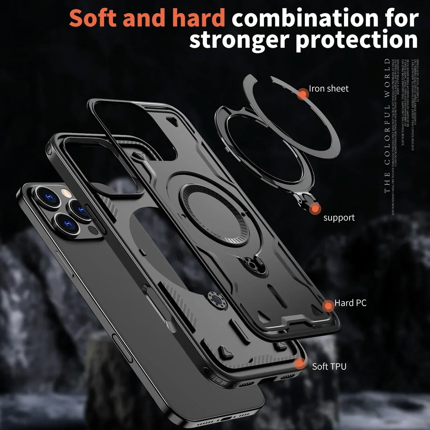 iPhone MagSafe Shockproof Ring Holder Case