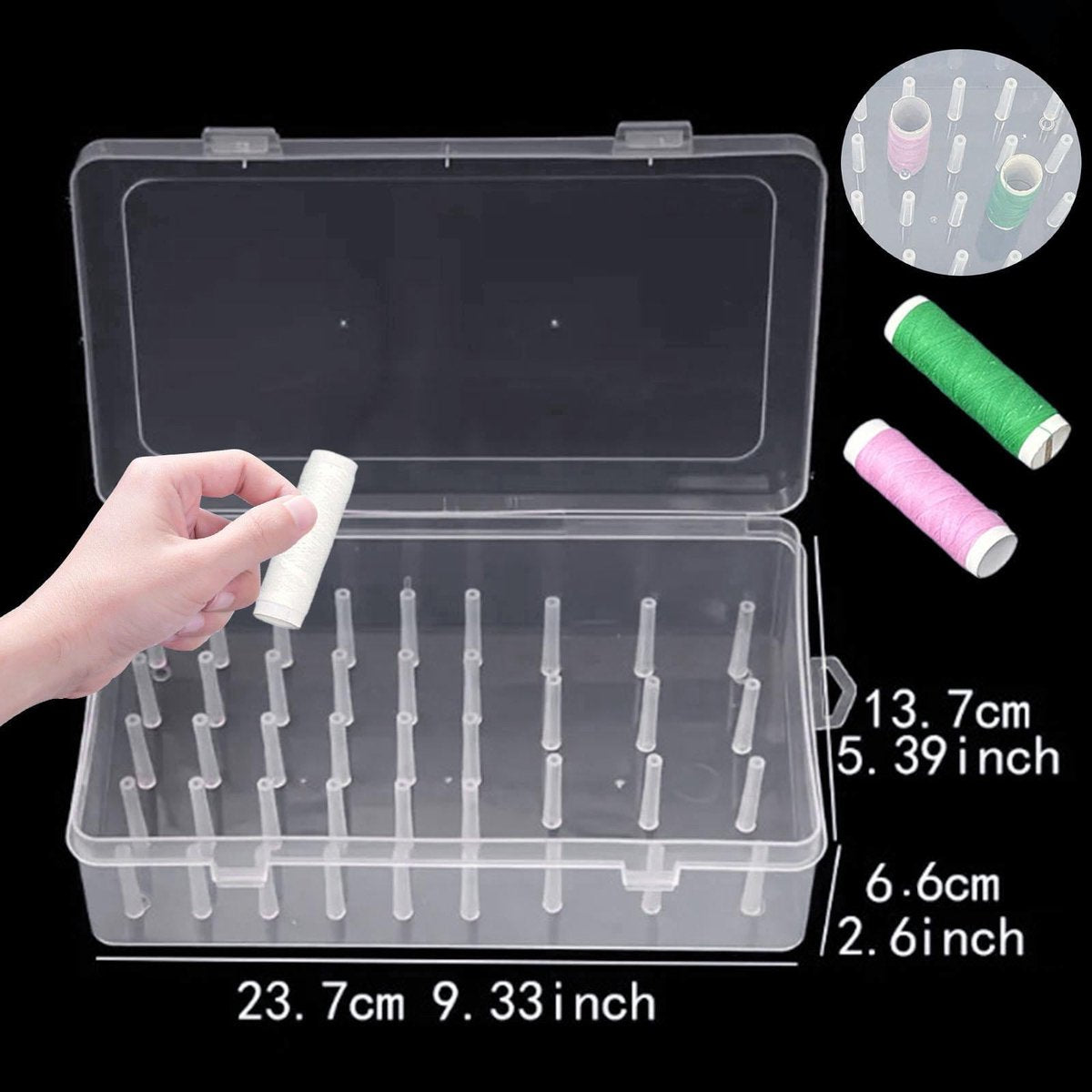 Sewing Thread Storage Box - 2 Box Organizer for Sewing Machine Thread and Sewing Accessories - DIY Sewing Kit and Sewing Basket
