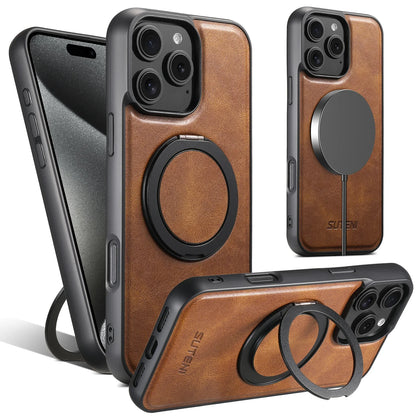 iPhone Ring Holder Leather Phone Case
