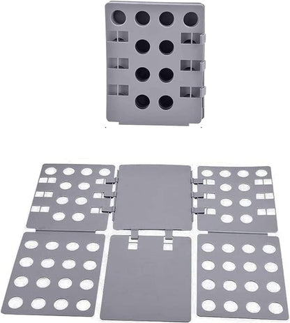 Shirt Folding Board, 27.56 x 22.44 T Shirt Folder, Easy and Fast Flip Fold Clothes Folding Board, Durable Plastic Laundry Folders Collapsible Liner for Easy Storage and Travel (Gray)