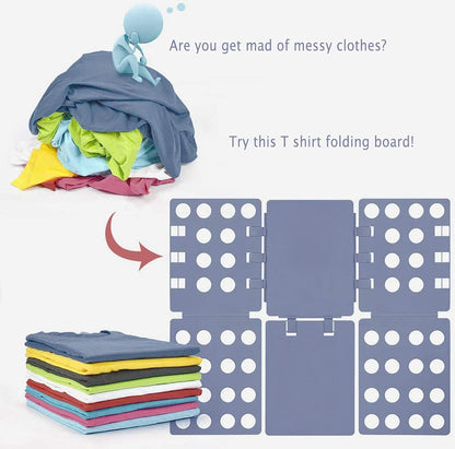 Shirt Folding Board, 27.56 x 22.44 T Shirt Folder, Easy and Fast Flip Fold Clothes Folding Board, Durable Plastic Laundry Folders Collapsible Liner for Easy Storage and Travel (Gray)