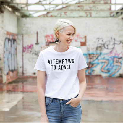 Attempting to Adult tee (white)