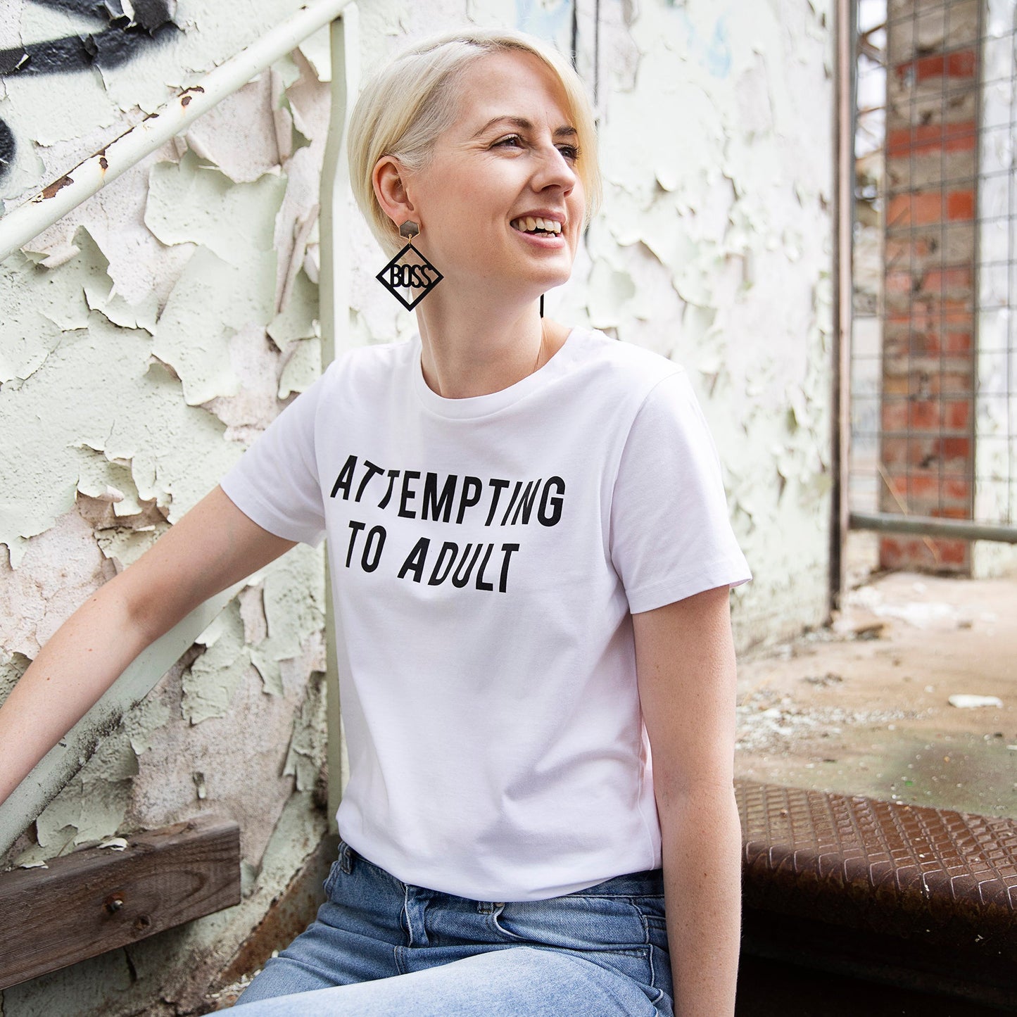 Attempting to Adult tee (white)
