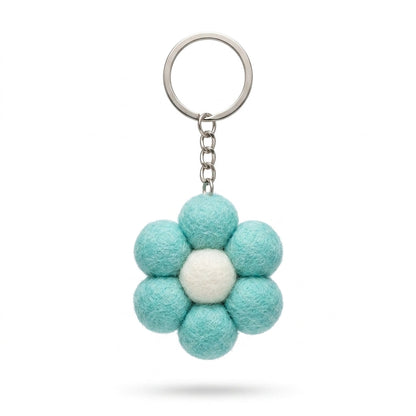 Handmade Wool Felt Large Flower Keyring