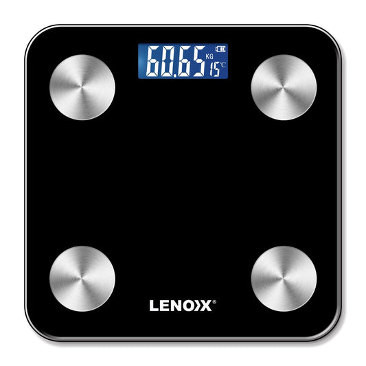 Smart body scale with LED display and four metal sensors, LENNOX