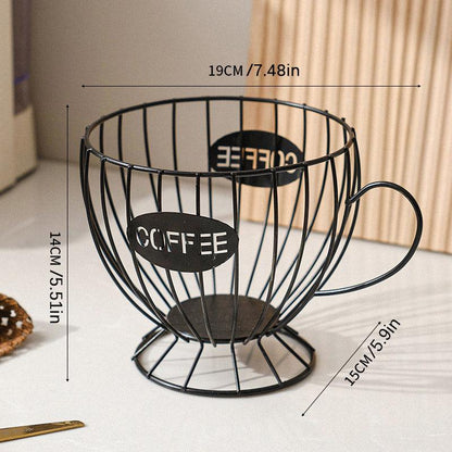 Snacks and Candy Organizer Coffee Capsules Shelf Storage for Kitchen and Pantry - Black