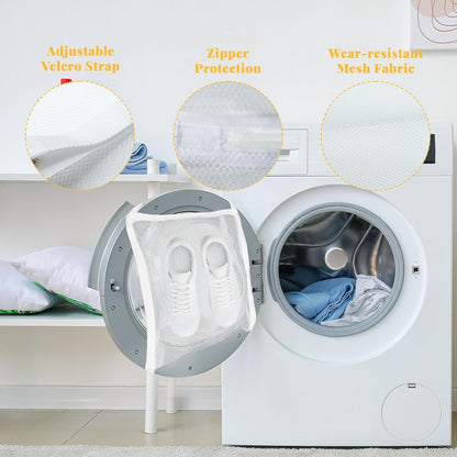 Sneaker Dryer Bag,Shoe Wash & Dry Net Bag for Dryer 15.7*15 Inch Shoe Washing Machine Bag Adjustable Magic Tape Shoe Dryer Bag Reusable Laundry Bags