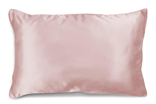 Soft pink silk pillowcase, rectangular with smooth sheen finish