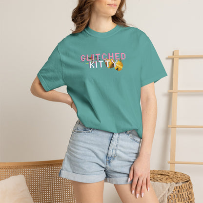 Glitched Kitty Tee Retro Pixel Cat Graphic Tee  Glitchcore