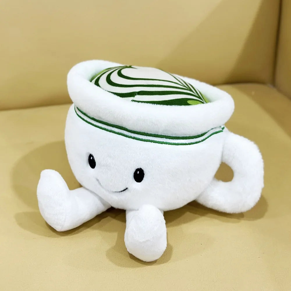 Matcha Latte Cup Plush 12cm, Kawaii Matcha Plushie, Cute Desk Decor Gift, Soft Green Tea Plush Toy