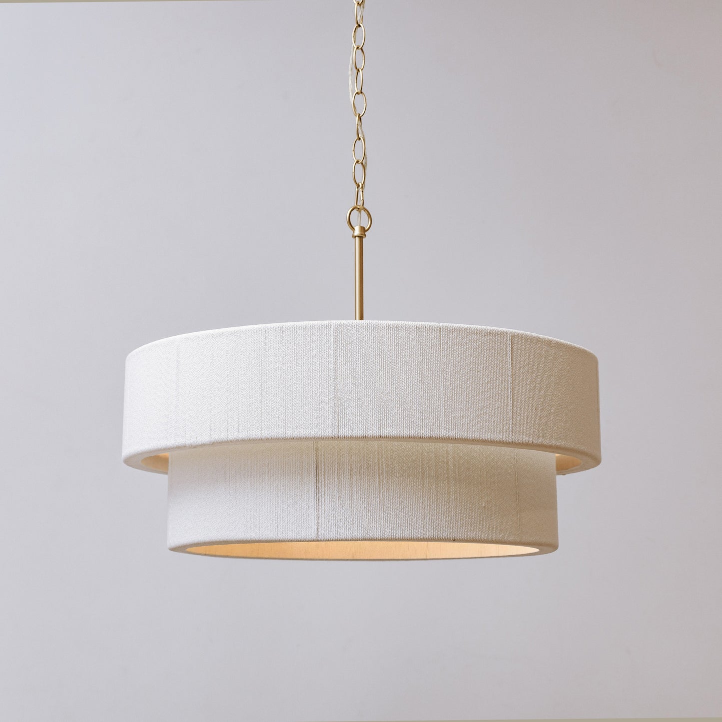 Sorrento Double Tiered Rope Chandelier - White/Gold