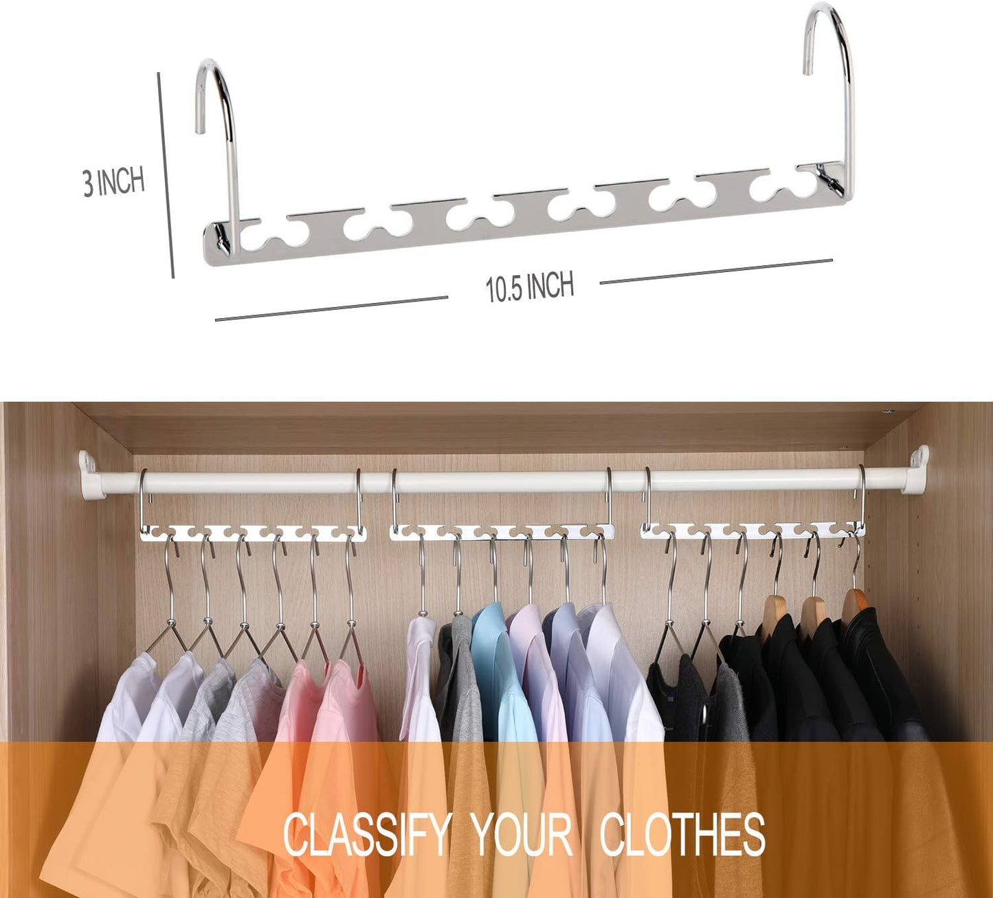 Space Saving Hangers Metal Hanger Magic Cascading Hanger Closet Clothes Organizer(4 Pack)