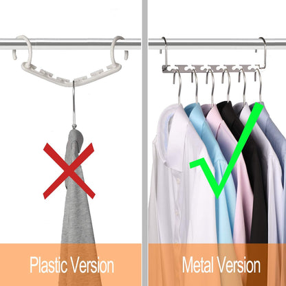 Space Saving Hangers Metal Hanger Magic Cascading Hanger Closet Clothes Organizer(4 Pack)