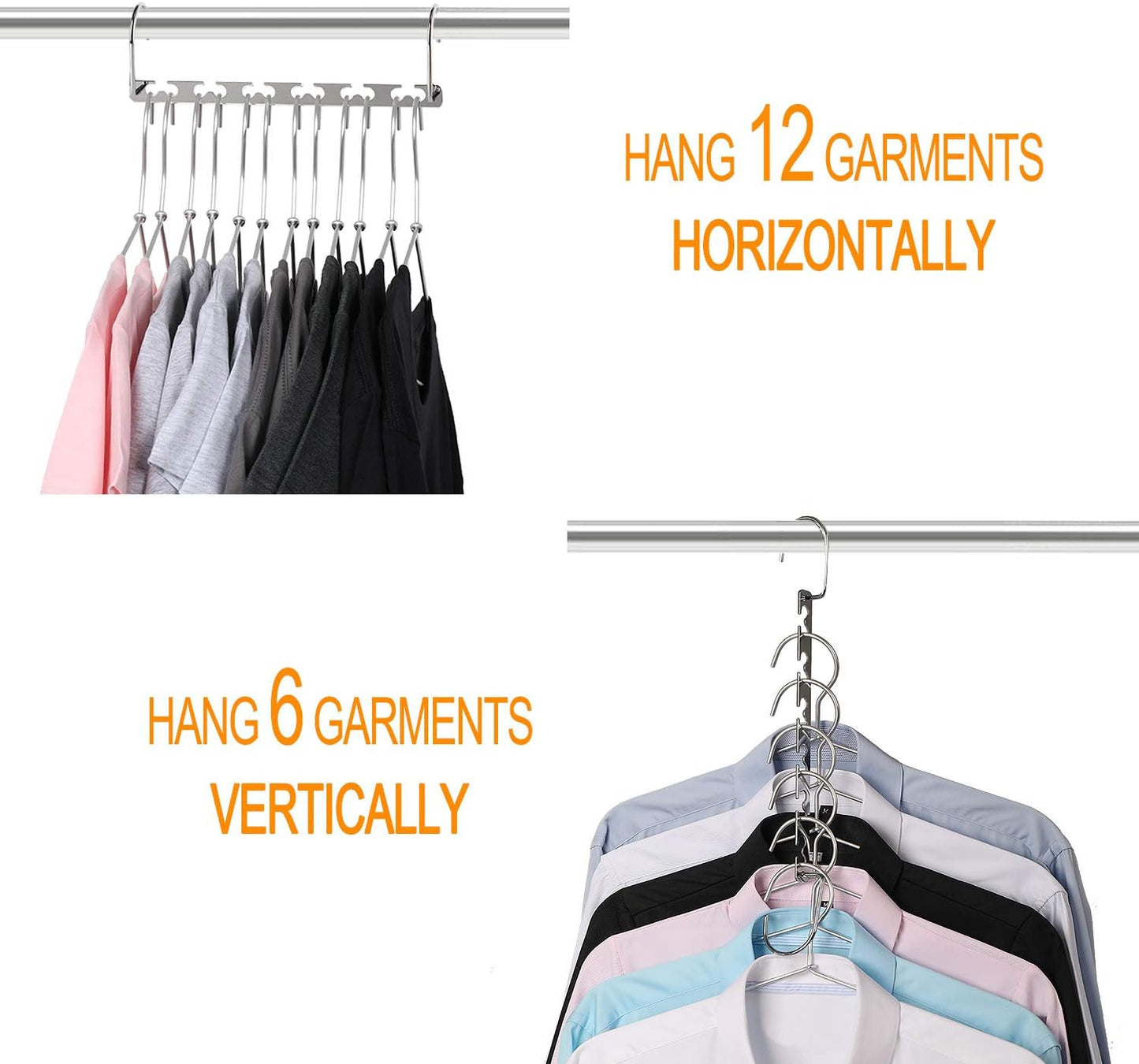 Space Saving Hangers Metal Hanger Magic Cascading Hanger Closet Clothes Organizer(4 Pack)