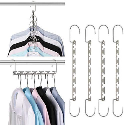 Space Saving Hangers Metal Hanger Magic Cascading Hanger Closet Clothes Organizer(4 Pack)