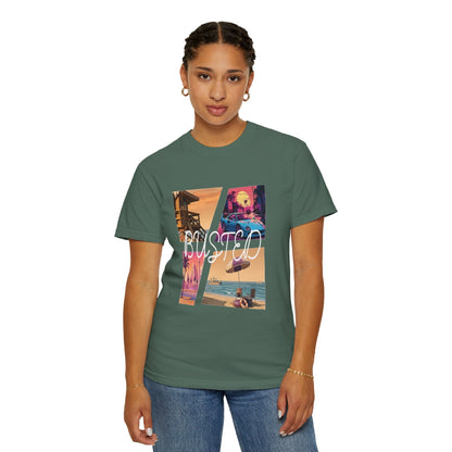 Busted Neon Beach Graphic Tee | Retro Gaming Vintage Shirt