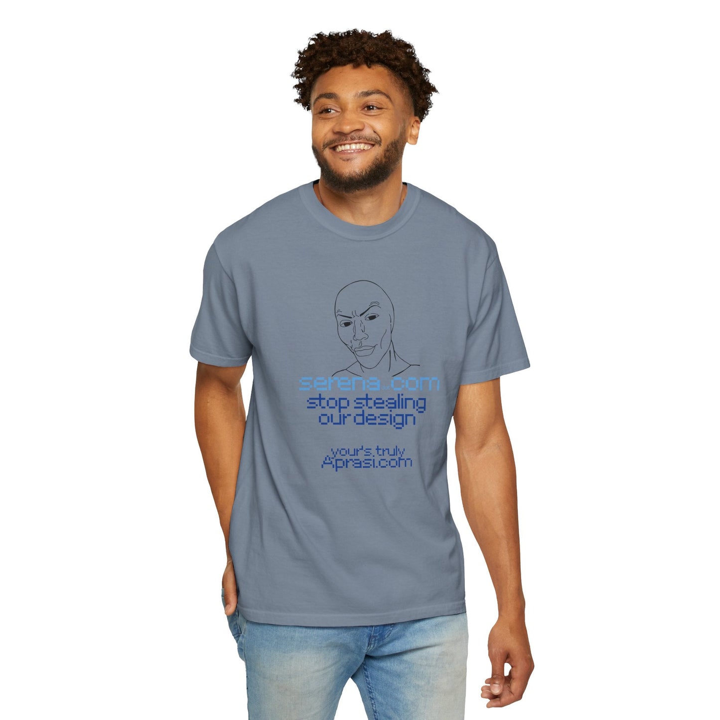 Stop Stealing Our Design Graphic Tee Serena | Minimalist Line Art Anti Theft Shirt | Comfort Colors | Aprasi