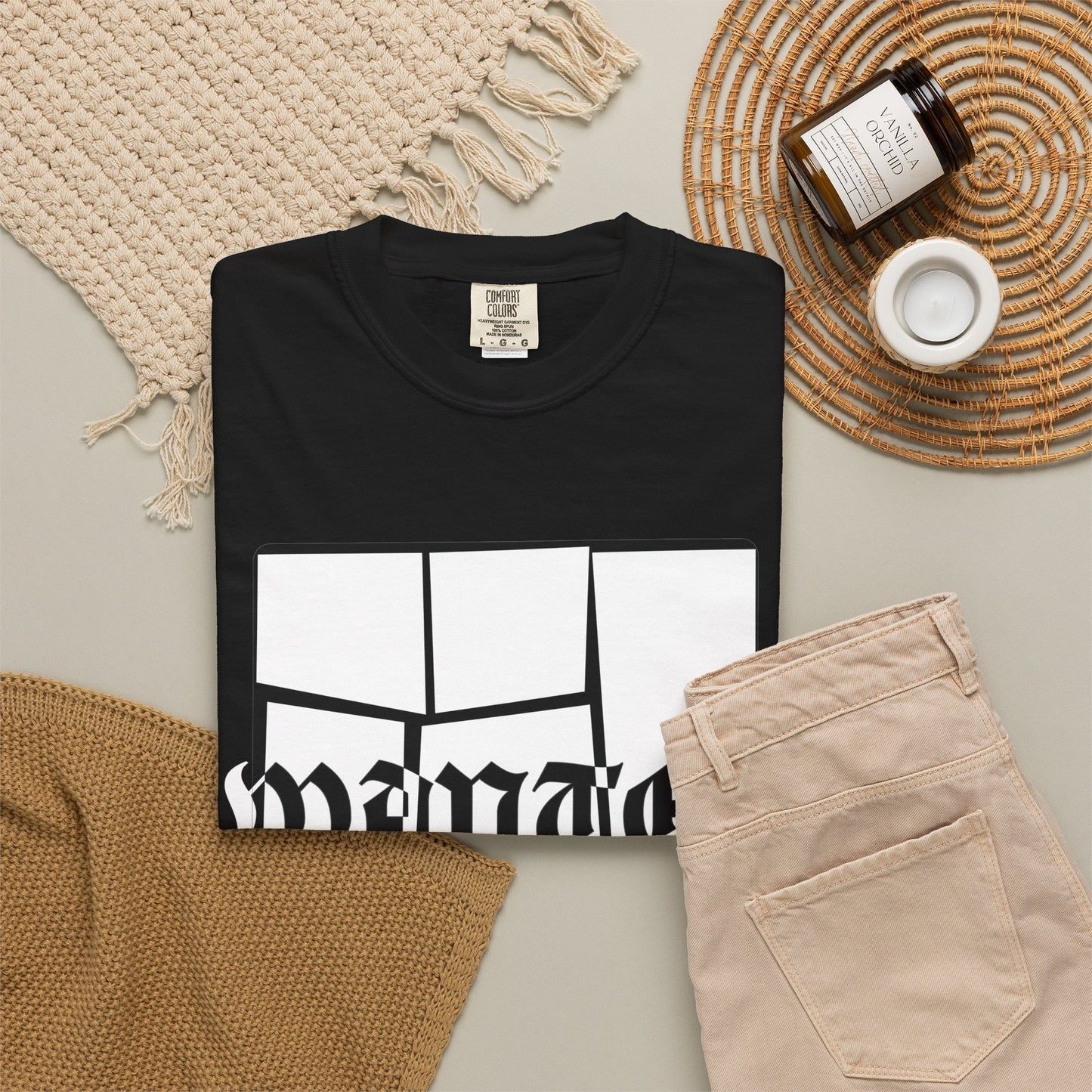 Wanted Graphic Tee Window Grid Design with wanted printed Tees