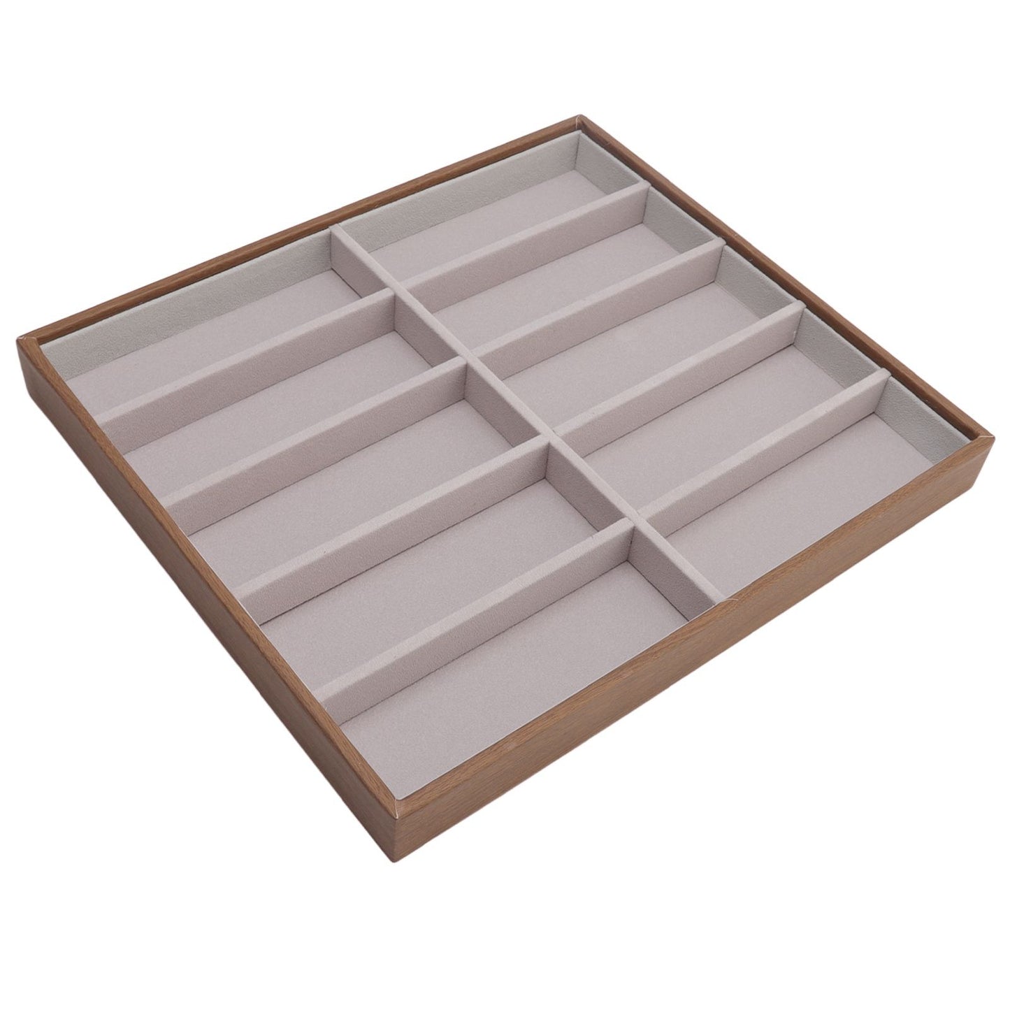 Sunglasses Display Tray PU Wood Grain Sunglasses Storage Case for Home Glasses Store 10 Grids