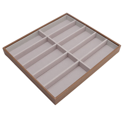 Sunglasses Display Tray PU Wood Grain Sunglasses Storage Case for Home Glasses Store 10 Grids