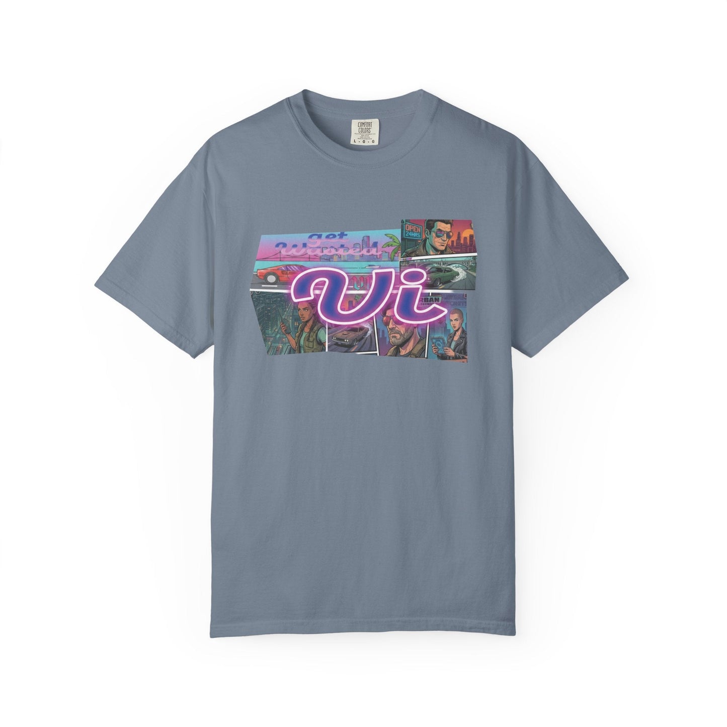 Vice City VI Retro Aesthetic Graphic Tee, Neon Miami Vibes  T-Shirt