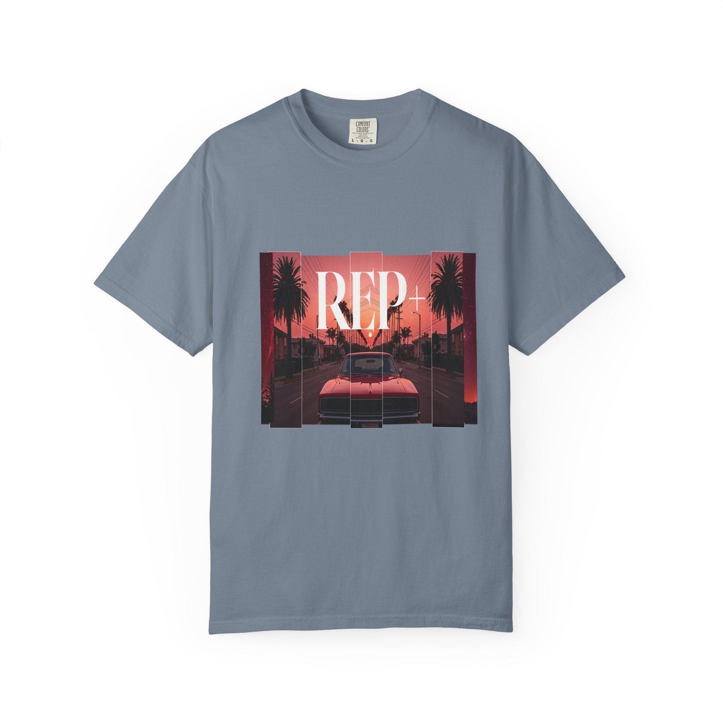 REP+ Retro Muscle Car Sunset Synthwave Streetwear Tee