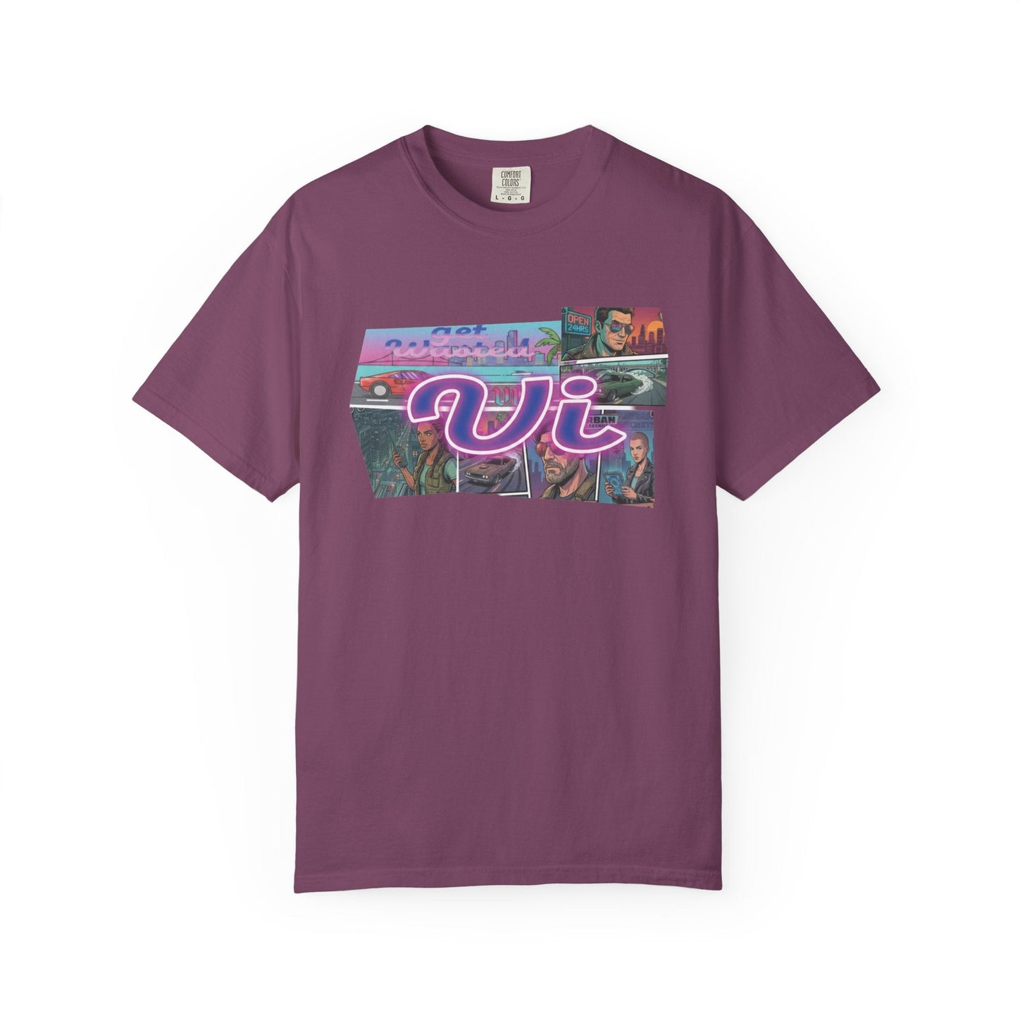 Vice City VI Retro Aesthetic Graphic Tee, Neon Miami Vibes  T-Shirt