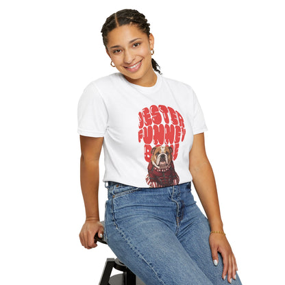 MissChiff Tees Bulldog Jester Graphic T-Shirt | Funny Bone Retro Dog Tee  Unisex Comfort Colors