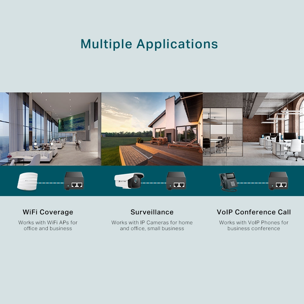 TL-POE160S | Gigabit PoE+ Injector | IEEE802.3af/at | Up to 30W Power over Ethernet