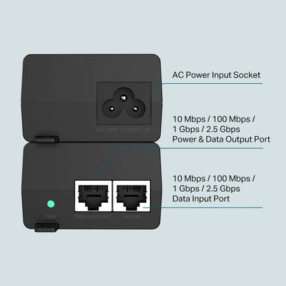 TL-POE260S | 2.5G PoE+ Injector | Up to 30W IEEE802.3af/at Compliant Gigabit Power Injector