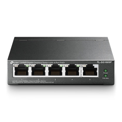 TP-Link TL-SG1005P 5-Port Gigabit Desktop Switch with 4-Port PoE+ | Compact, Silent, Reliable Power for Devices