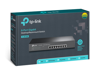 TP-Link TL-SG1008 8-Port Gigabit Desktop/Rackmount Switch | Plug-and-Play High-Speed Networking