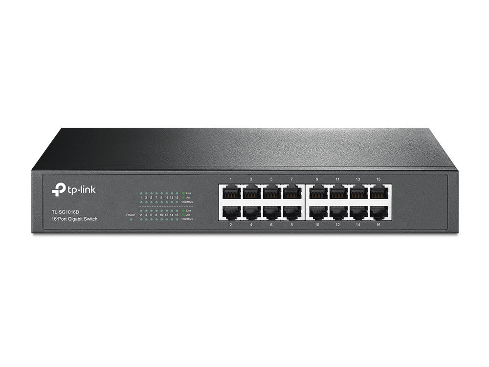 TP-Link TL-SG1016D 16-Port Gigabit Desktop/Rackmount Switch | Efficient High-Speed Networking for Business and Office