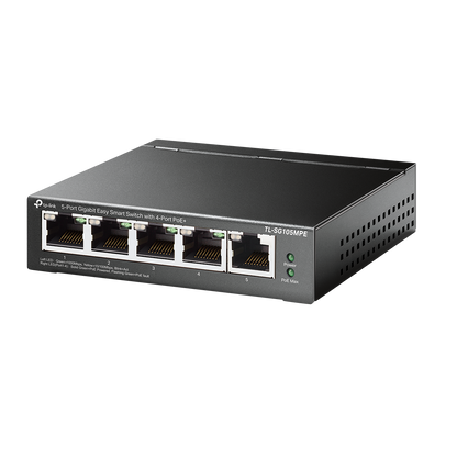 TP-Link TL-SG105MPE 5-Port Gigabit Easy Smart Switch with 4-Port PoE+ | Fanless Design, 120W PoE Budget, VLAN & Web Management