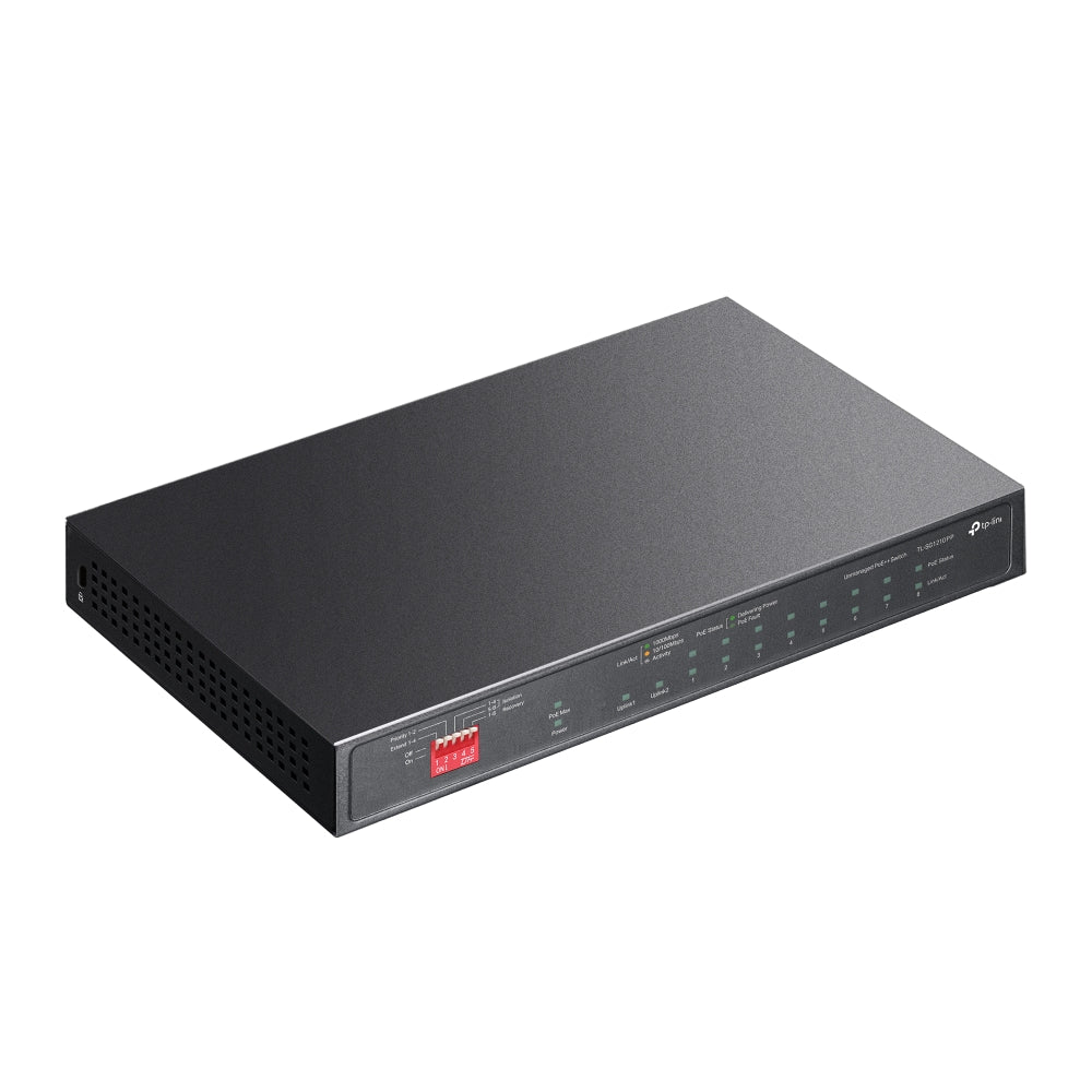 TP-Link TL-SG1210PP 10-Port Gigabit Desktop Switch with 6-Port PoE+ and 2-Port PoE++ | Fanless Design, 123W PoE Budget, Priority & Isolation Modes