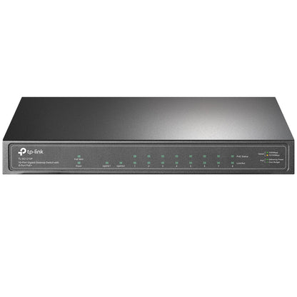 TP-Link TL-SG1210P 10-Port Gigabit Desktop Switch with 8 PoE+ Ports, 63W Budget, Gigabit SFP Slot, Fanless Silent Design – Ideal for SMB Networks, IP Surveillance, and IoT