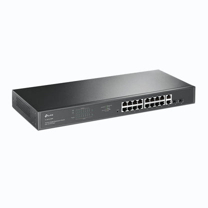 TP-Link TL-SG1218MP 18-Port Gigabit Rackmount Switch with 16 PoE+ Ports, 250W Power Budget, SFP Uplink, IEEE 802.3af/at Support – High-Performance Networking for SMB & Surveillance