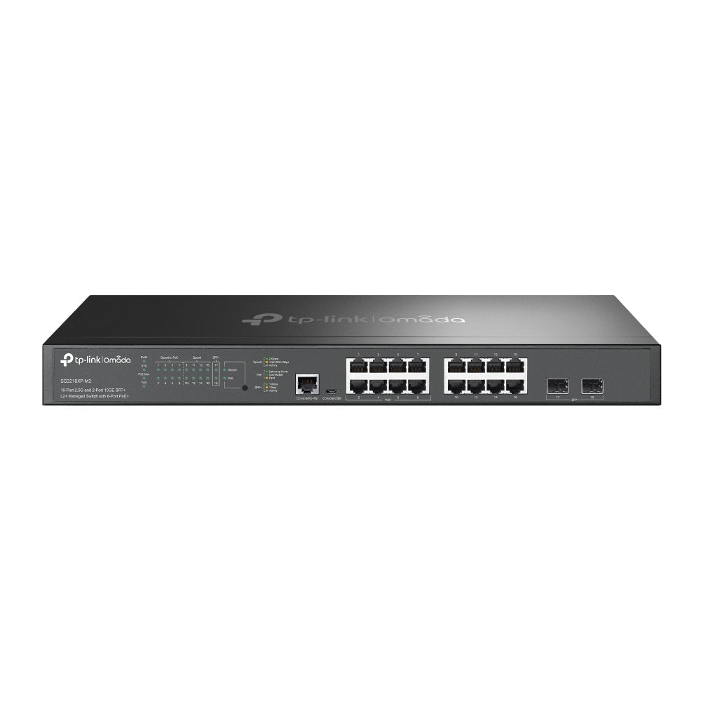 TP-Link SG3218XP-M2 – Omada 16-Port 2.5G and 2-Port 10GE SFP+ L2+ Managed Switch with 8-Port PoE+