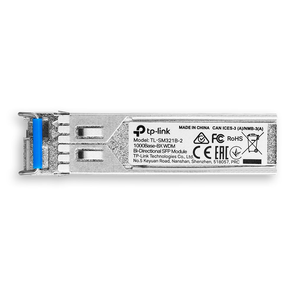 TP-Link TL-SM321B-2 | 1000Base-BX WDM Bi-Directional SFP Module – 2km LC Simplex | DDM | MSA Compliant