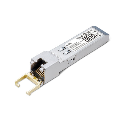TP-Link Omada TL‑SM331T 1000BASE‑T RJ45 SFP Module – Gigabit, 100 m over Cat 5e, Hot‑Pluggable, Low‑Power, Metallic Enclosure
