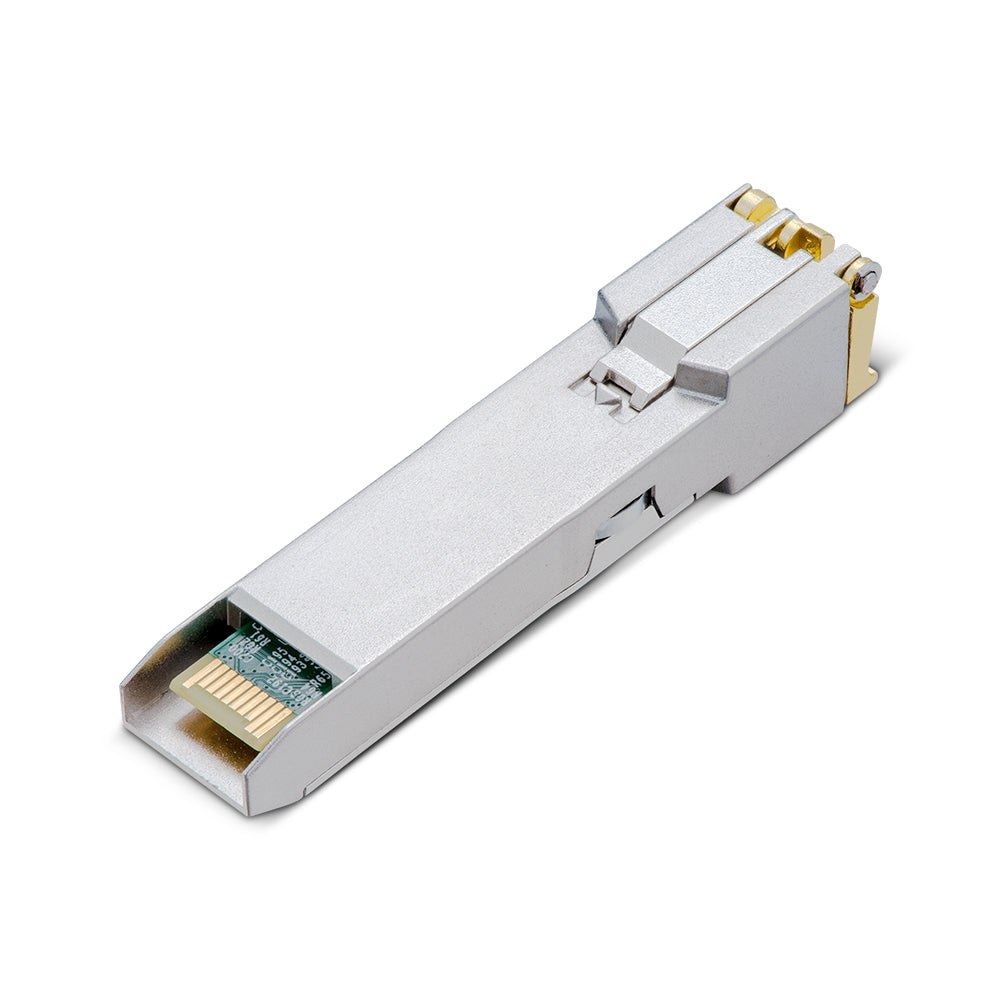 TP-Link Omada TL‑SM331T 1000BASE‑T RJ45 SFP Module – Gigabit, 100 m over Cat 5e, Hot‑Pluggable, Low‑Power, Metallic Enclosure