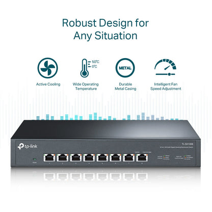 TP-Link TL-SX1008 8-Port 10G Multi-Gigabit Desktop/Rackmount Switch | Ultimate High-Speed Networking for Business & Home