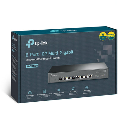 TP-Link TL-SX1008 8-Port 10G Multi-Gigabit Desktop/Rackmount Switch | Ultimate High-Speed Networking for Business & Home