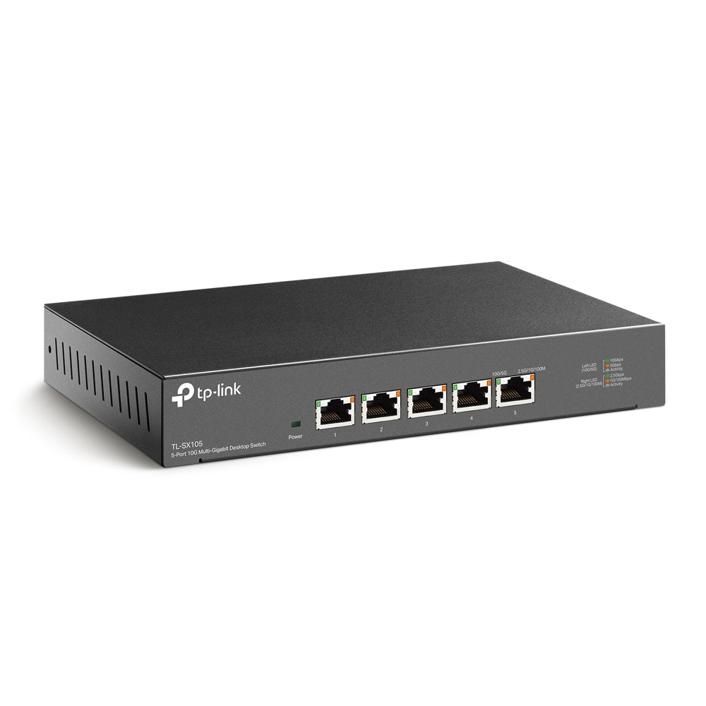 TP-Link TL-SX105 5-Port 10G Multi-Gigabit Desktop Switch | Ultra-High-Speed Networking for Home & Business