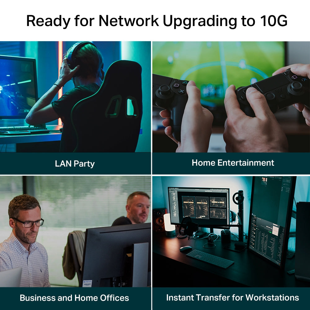 TP-Link TL-SX105 5-Port 10G Multi-Gigabit Desktop Switch | Ultra-High-Speed Networking for Home & Business