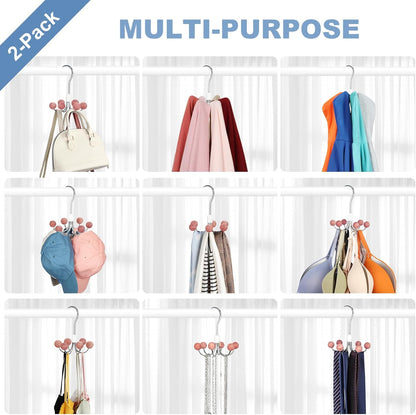 TOPIA HANGER Cedar Wood Hoodie Storage, Tie Rack, Belt Hanger, 360°Swivel Hanger