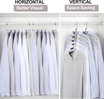 TOPIA HANGER Clothes Hanger Space Saving, 6 Tier Shirt Coat Hangers Space Saving No Bump Shoulder Hangers with No Slip Foam Padded Hangers Closet Organizers and Storage for Men and Women 2 Pack-CT64B