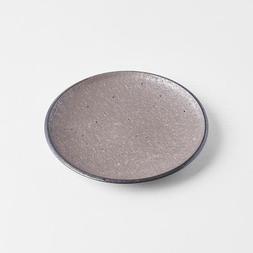 Round tapas plate, 17cm, speckled earth-glaze ceramic in taupe-brown.