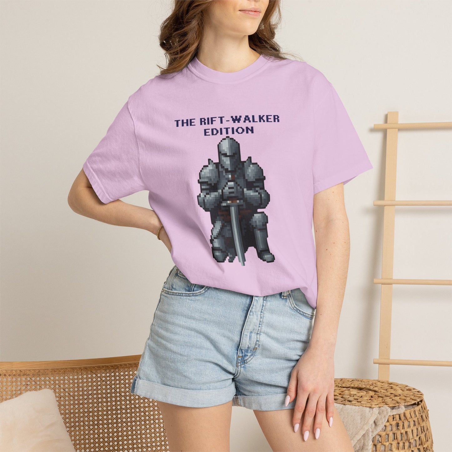 The Rift-Walker Edition Pixel Knight  Retro Pixel Art Fantasy Tee – Soulslike Gaming Streetwear