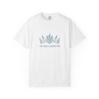 The White Sovereign Blue Seaweed Crown  Tsaritsa Frost Queen Graphic Tee